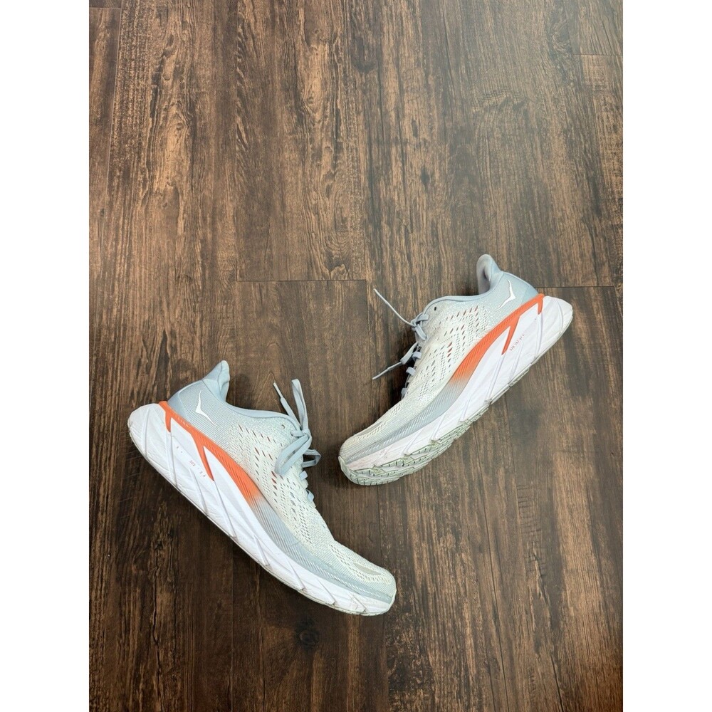 Hoka One One Clifton 8 Women Sz 10.5 Blue/ White Running Shoes Sneakers - Picture 2 of 9